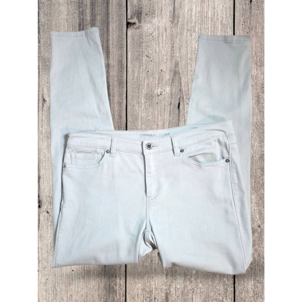 MICHAEL Michael Kors Light Gray Skinny Jeans - Size 8 - Platinum Denim